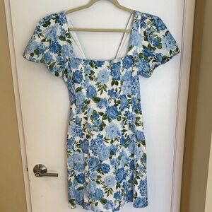 Show Me Your MuMu Blue Floral Mini Dress